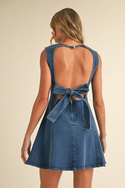 Emma Nicole Denim Bow Dress - ElleBoutiqueZachary