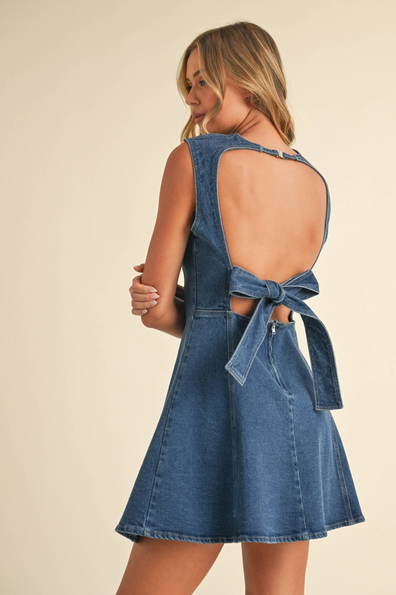 Emma Nicole Denim Bow Dress - ElleBoutiqueZachary