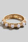 Pearl Studded Elastic Metallic Bracelet