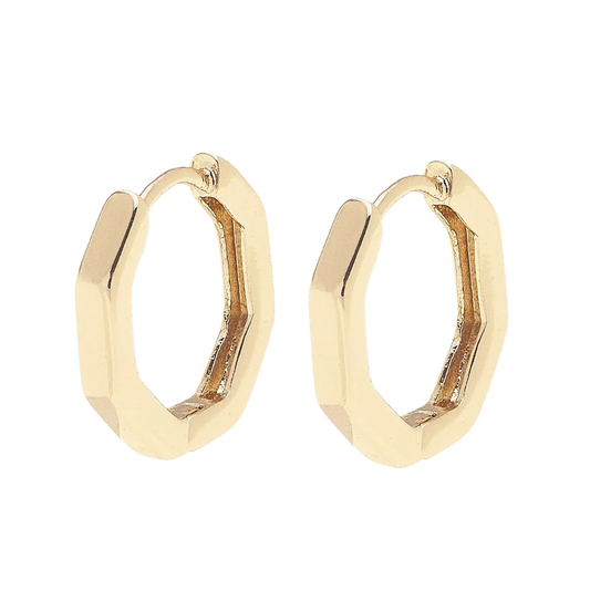 Tai Octagonal Huggie Earrings