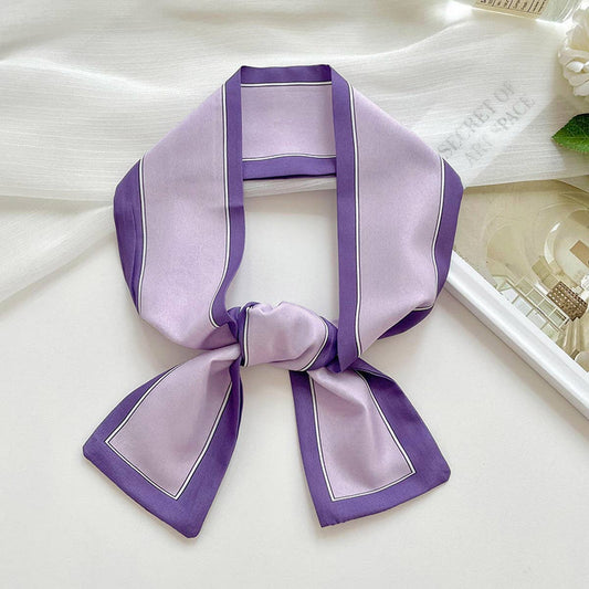Purple Border Ribbon Scarf