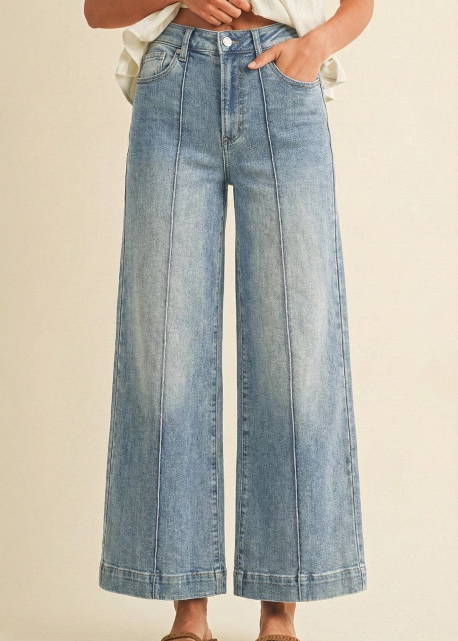 Flatter Fit Wide Leg Jeans - ElleBoutiqueZachary