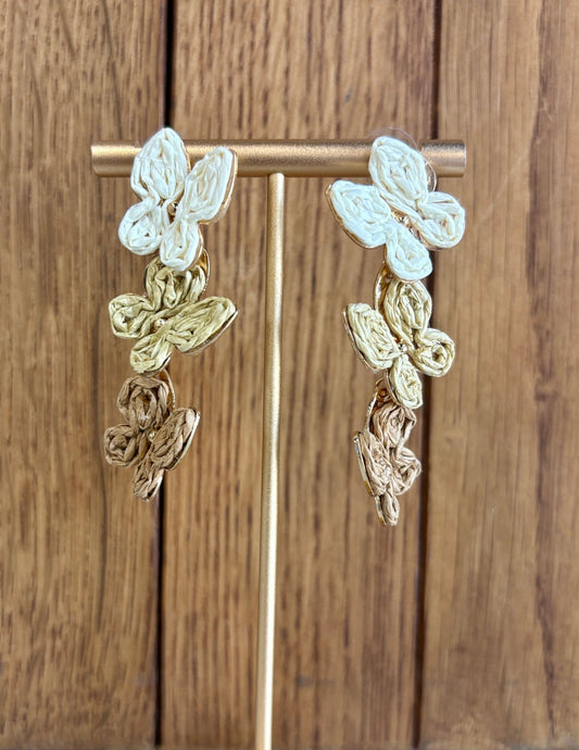 Flutter & Bloom Raffia Butterfly Earrings - ElleBoutiqueZachary