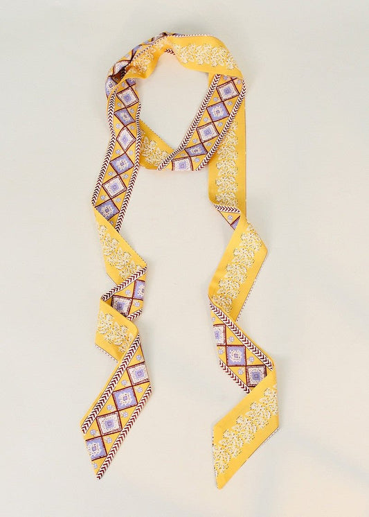 Geaux Twirl Floral Print Twilly Scarf - ElleBoutiqueZachary