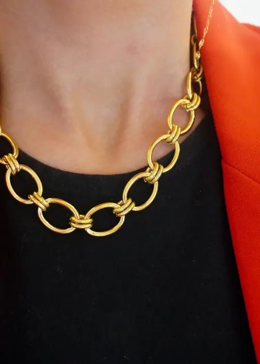 Gold Chain Link Necklace - ElleBoutiqueZachary