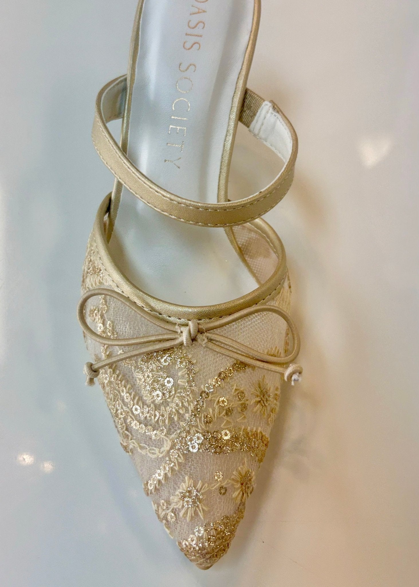 Golden Belle Sparkle Mesh Heels - ElleBoutiqueZachary