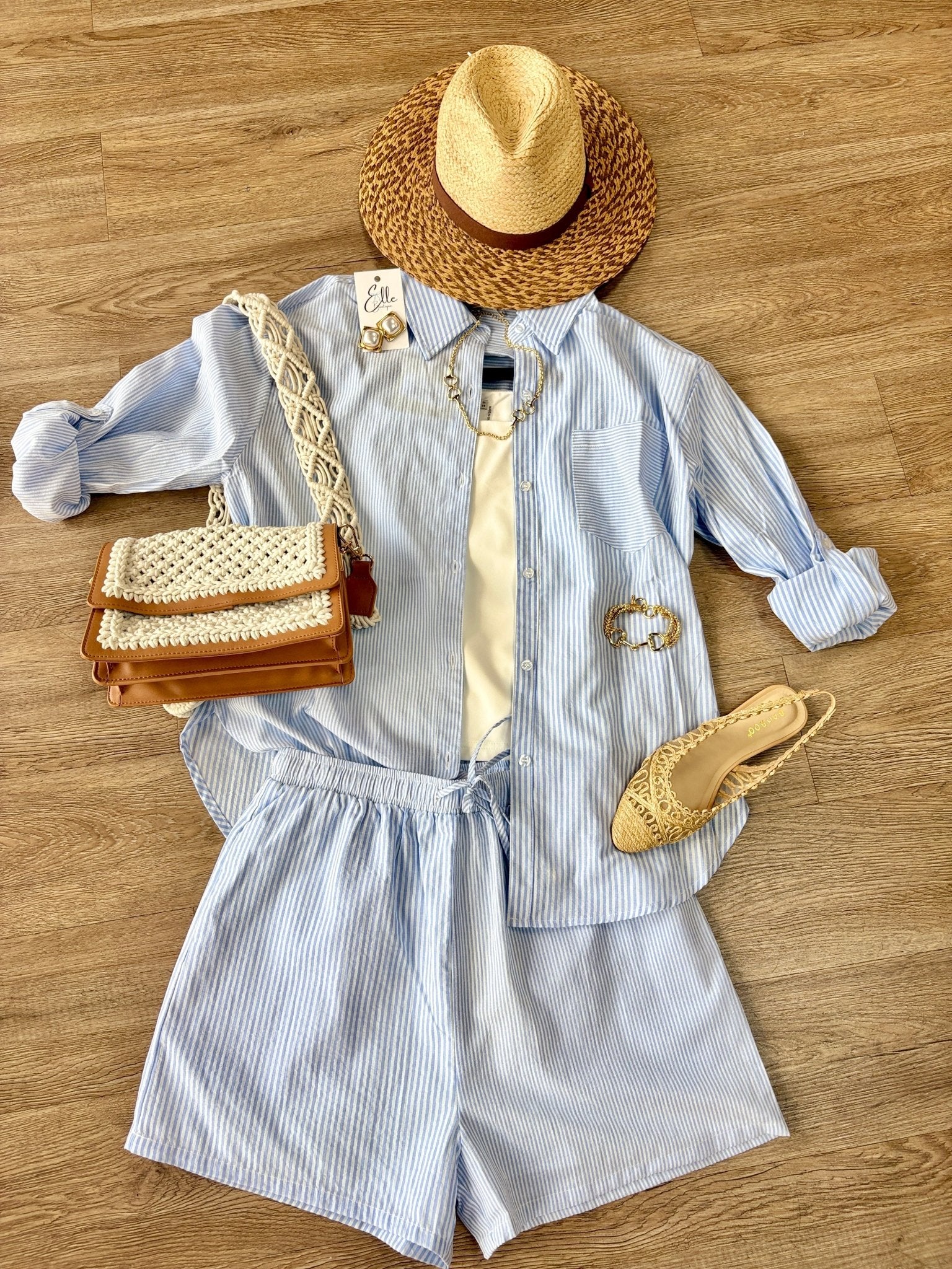Hampton Stripe Two-Piece Lounge Set - ElleBoutiqueZachary