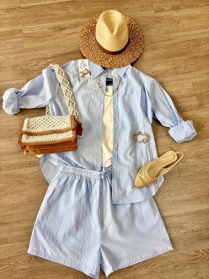 Hampton Stripe Two-Piece Lounge Set - ElleBoutiqueZachary