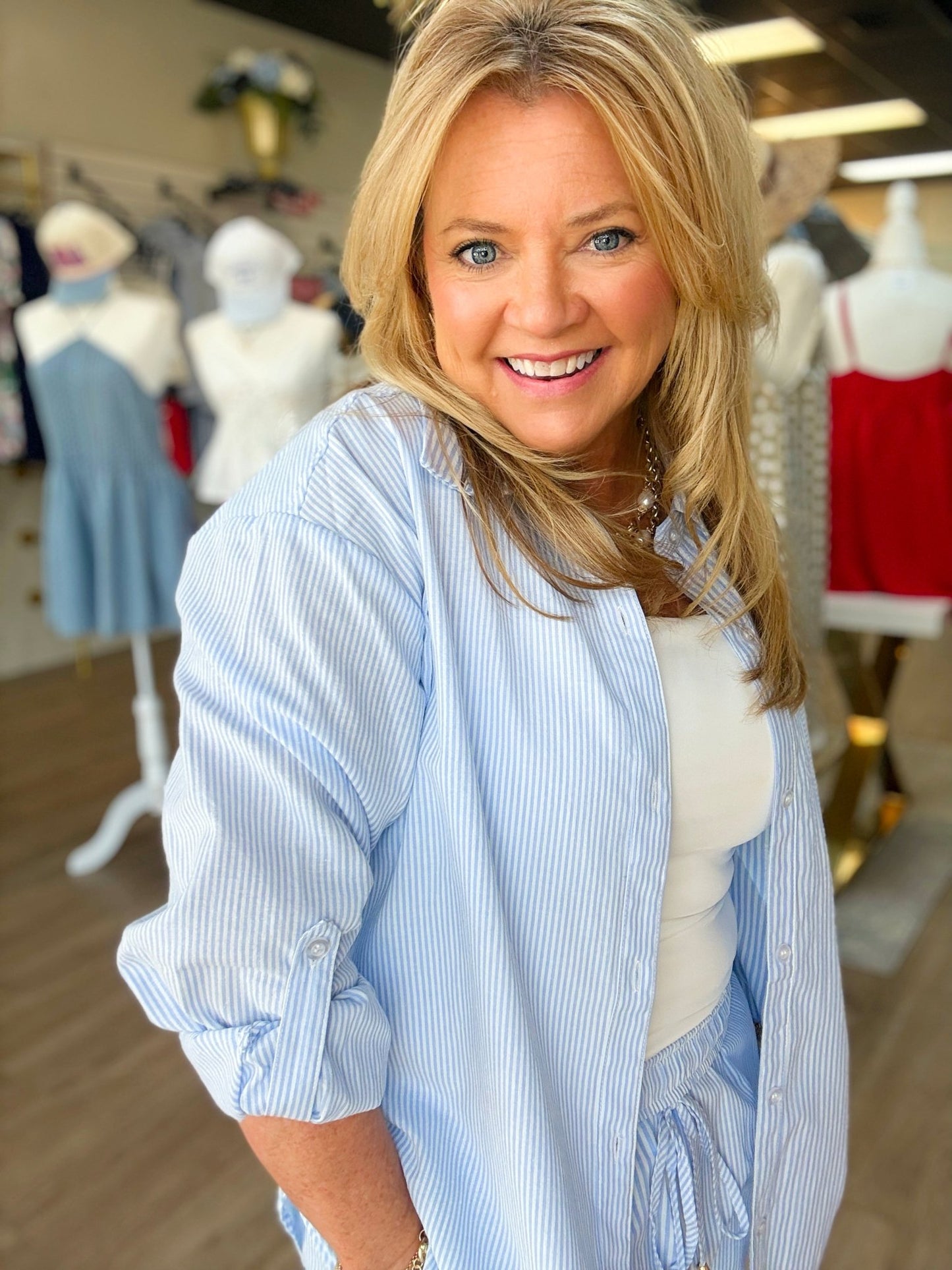 Hampton Stripe Two-Piece Lounge Set - ElleBoutiqueZachary