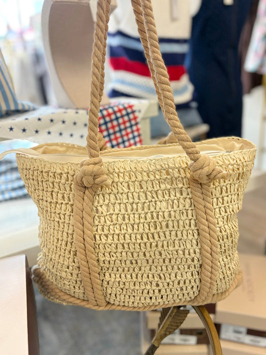 Harbor Knot Straw Tote Bag - ElleBoutiqueZachary