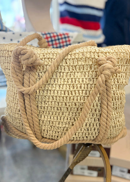 Harbor Knot Straw Tote Bag - ElleBoutiqueZachary