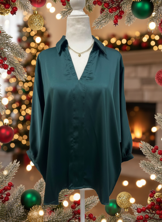 Rowyn Blouse-Dk Green