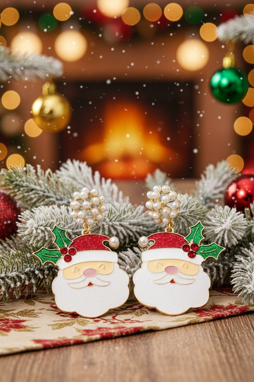 Sweet Santa Pearl - Earrings