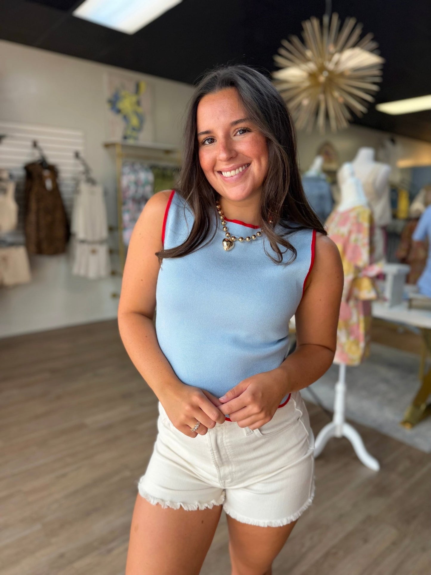 Lake Day Scallop Sweater Tank - ElleBoutiqueZachary