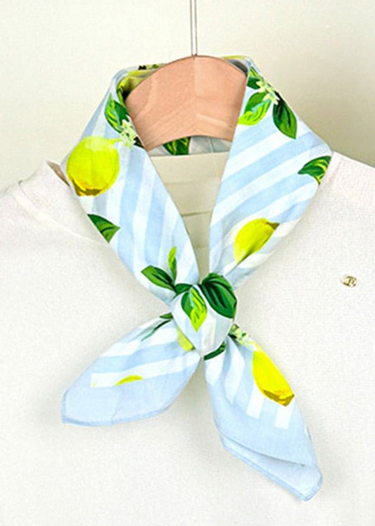 Lemon Print Striped Silk Scarf - ElleBoutiqueZachary