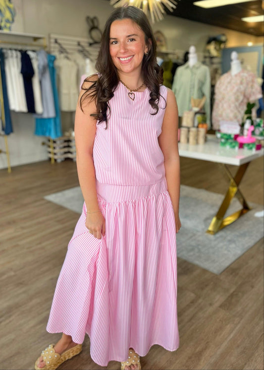 Pretty in Pink Stripe Midi Set - ElleBoutiqueZachary