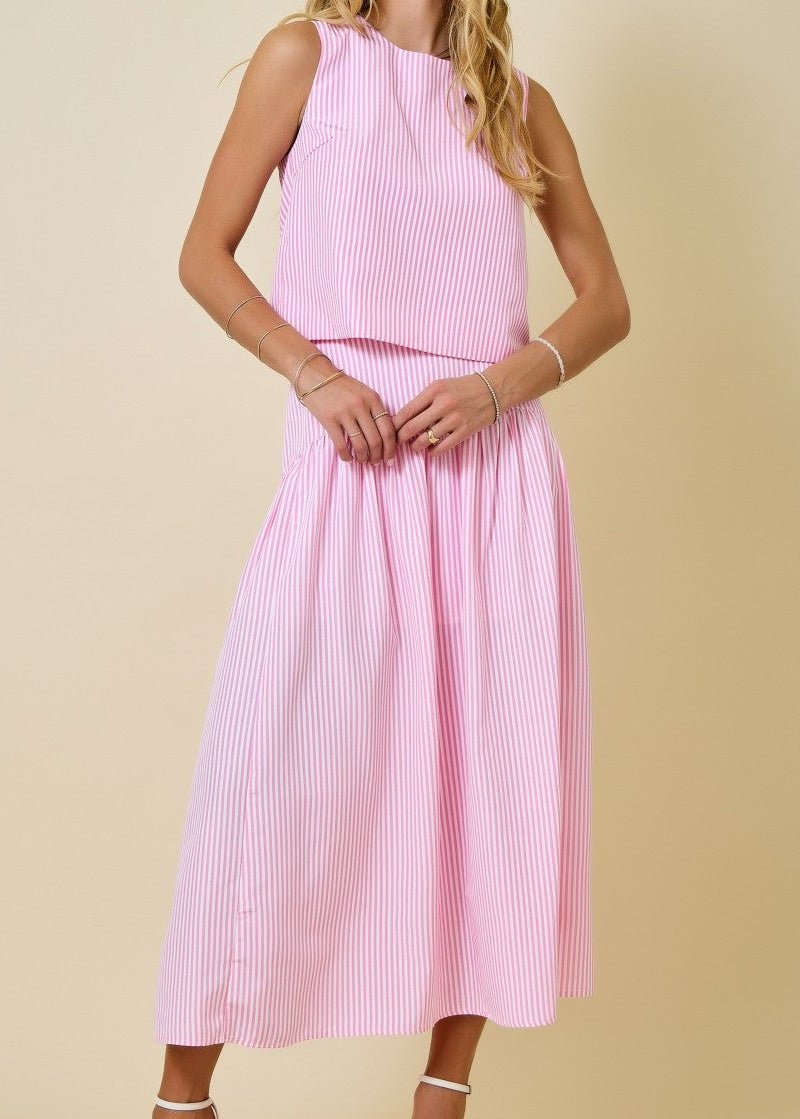 Pretty in Pink Stripe Midi Set - ElleBoutiqueZachary
