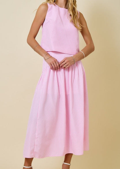 Pretty in Pink Stripe Midi Set - ElleBoutiqueZachary