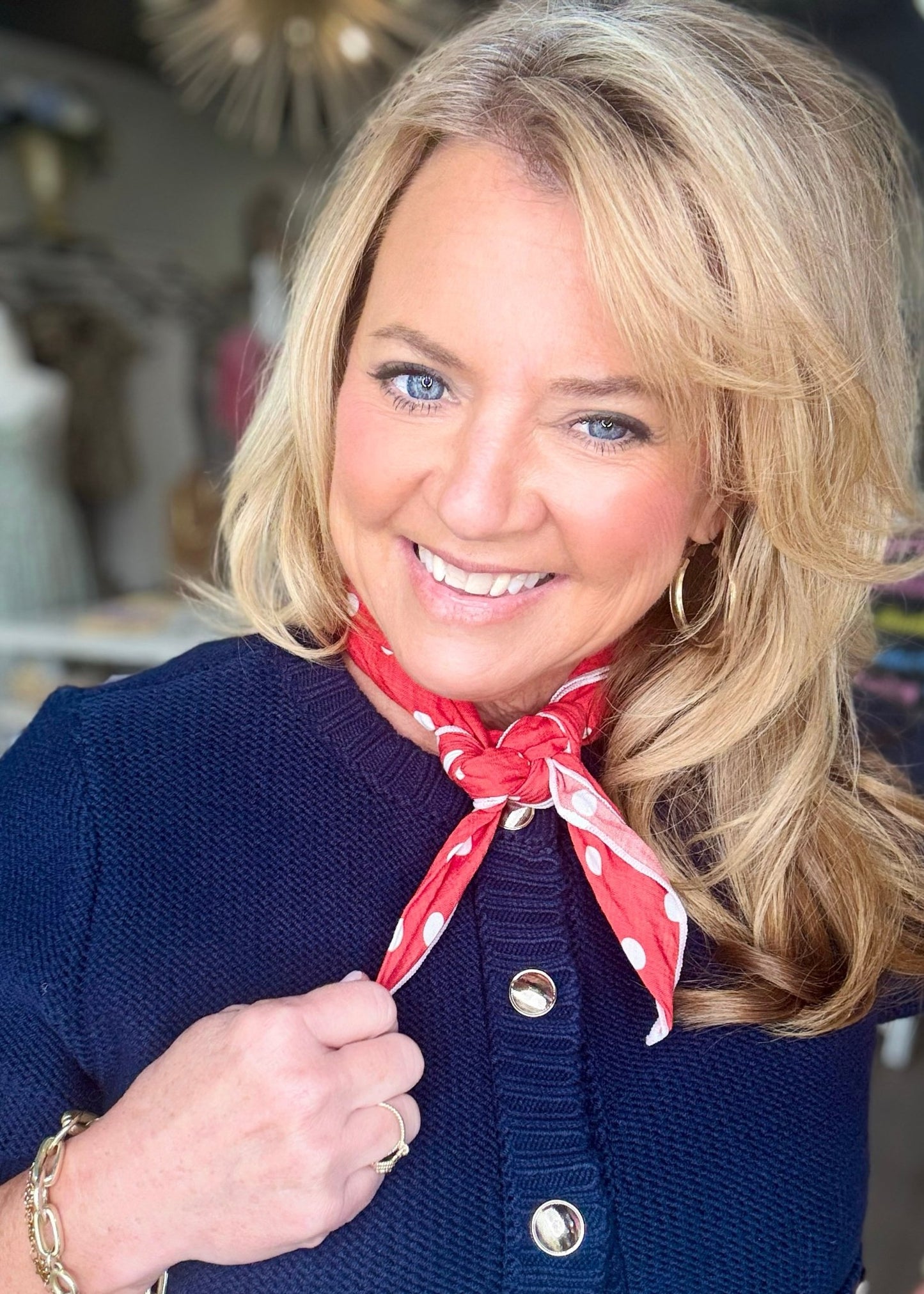 Red Polka Dot Scarf - ElleBoutiqueZachary