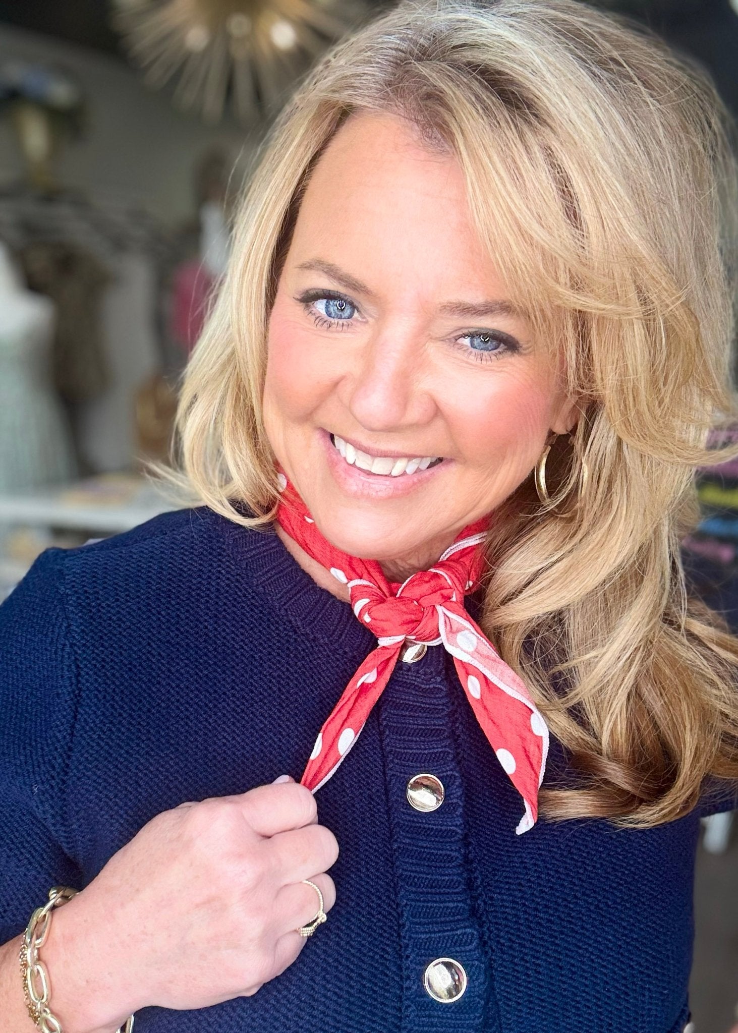 Red Polka Dot Scarf - ElleBoutiqueZachary