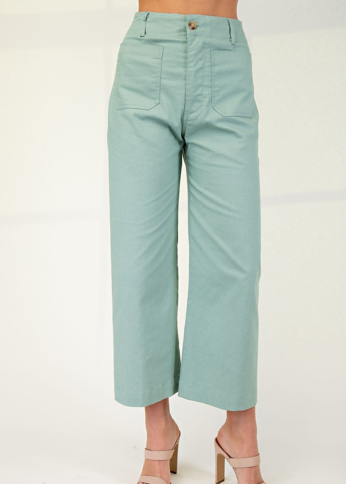 Sage High Rise Wide Leg Cropped Denim Pants - ElleBoutiqueZachary