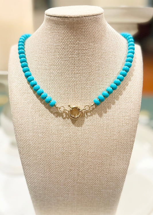 Seaside Sparkle Turquoise Beaded Necklace - ElleBoutiqueZachary