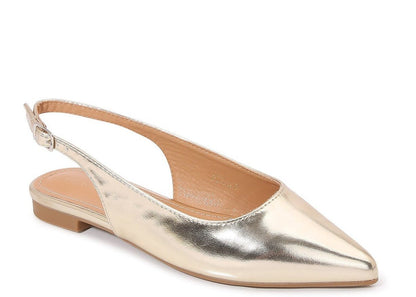 Selena Slingback Flat - Gold - ElleBoutiqueZachary