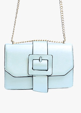 Sky Blue Buckle Crossbody Bag - ElleBoutiqueZachary