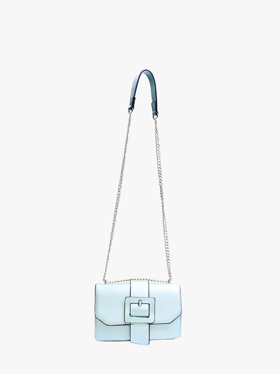 Sky Blue Buckle Crossbody Bag - ElleBoutiqueZachary
