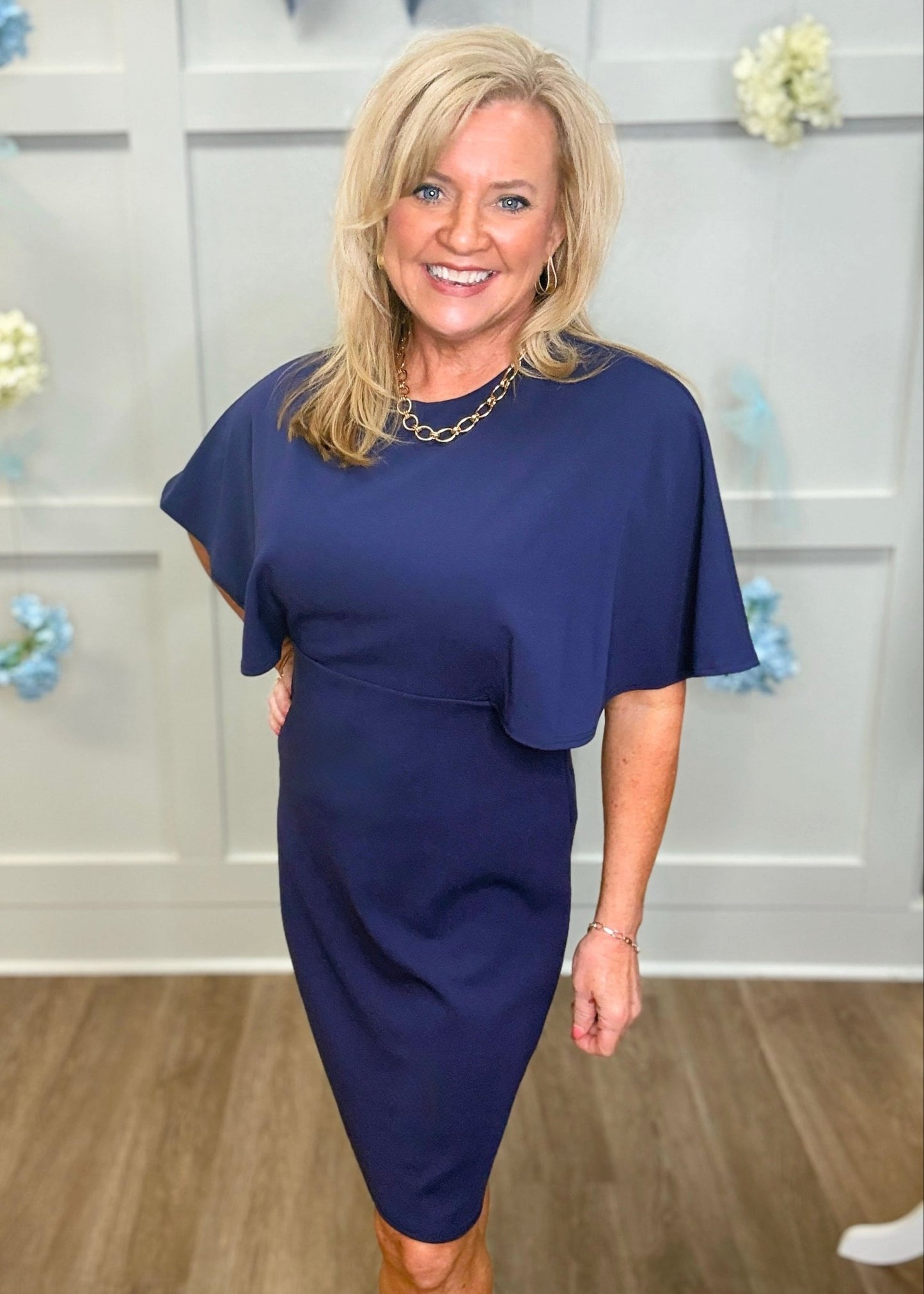 Sophisticated Sass - Navy Mini Dress - ElleBoutiqueZachary