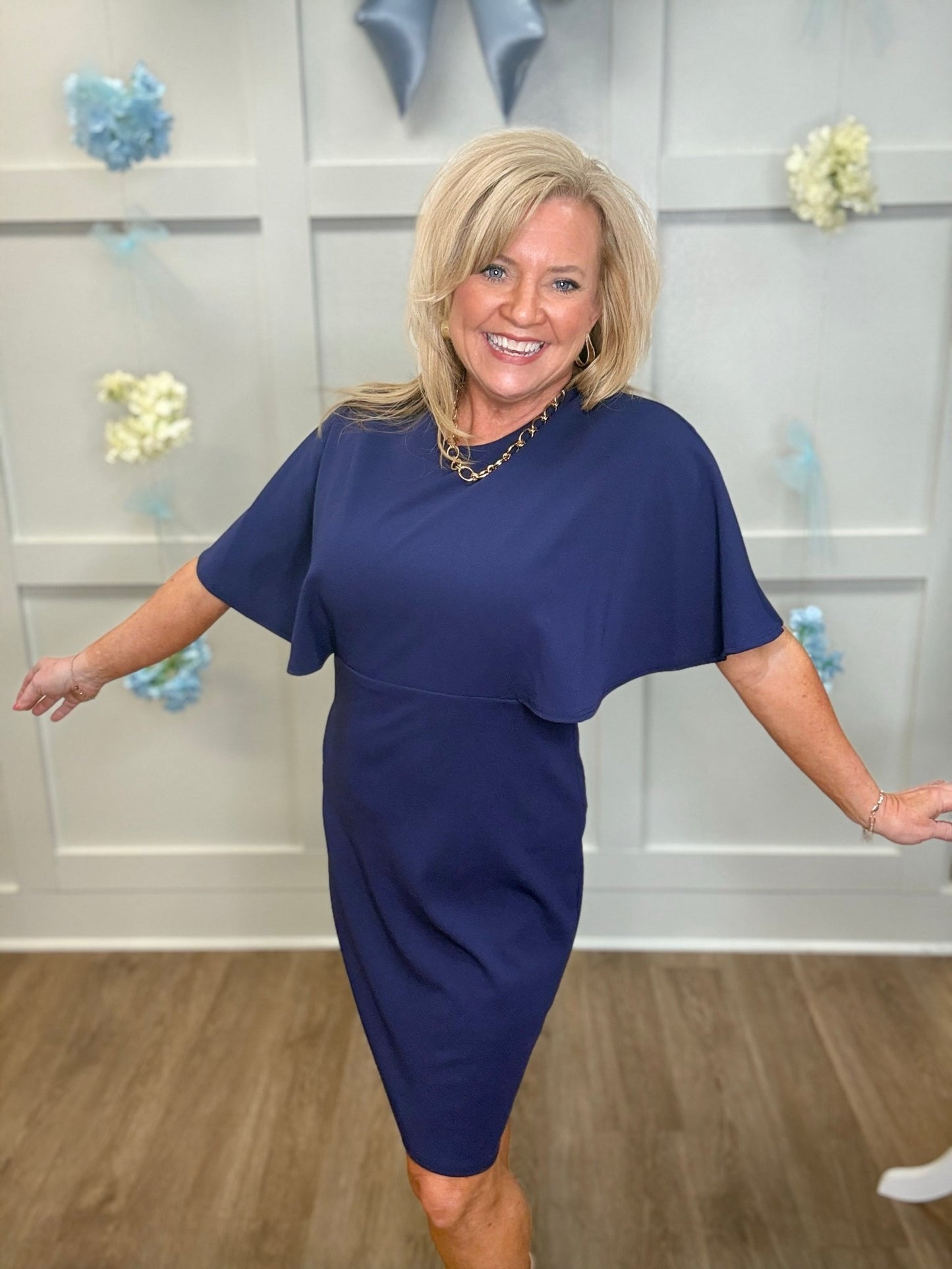 Sophisticated Sass - Navy Mini Dress - ElleBoutiqueZachary