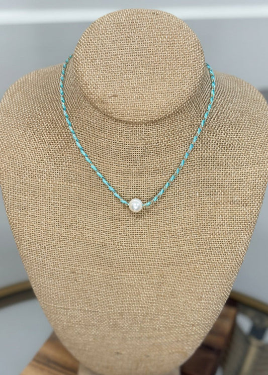 Summer Pearl Braided Necklace - ElleBoutiqueZachary