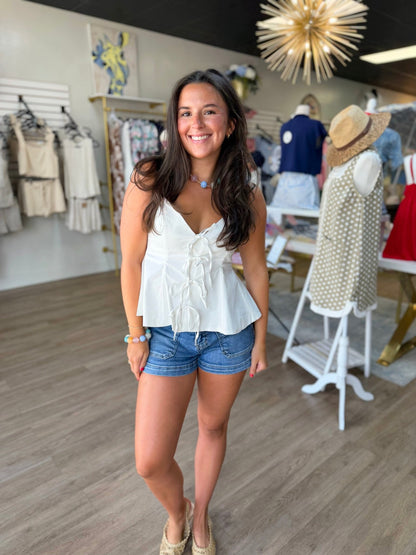 Summer Romance White Babydoll Top - ElleBoutiqueZachary