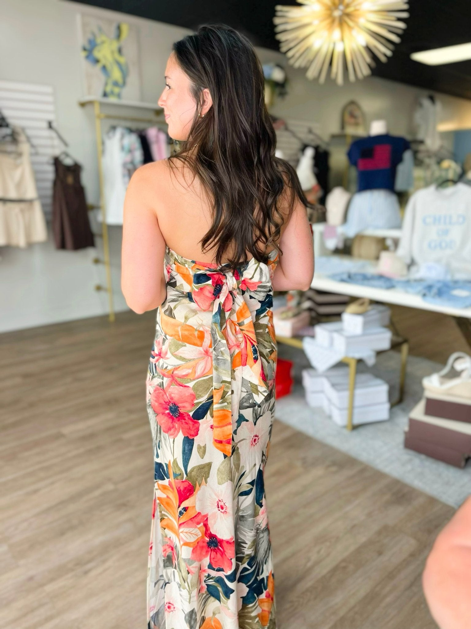 Sunset Palms Tropical Strapless Maxi Dress - ElleBoutiqueZachary