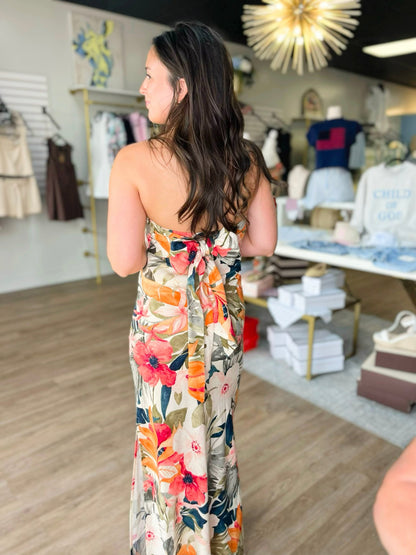 Sunset Palms Tropical Strapless Maxi Dress - ElleBoutiqueZachary