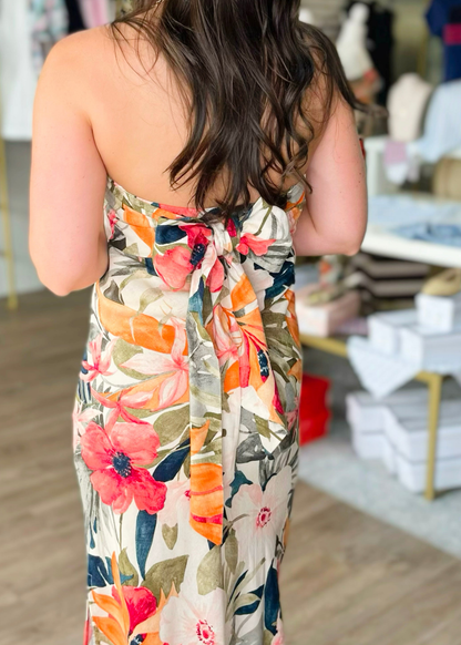 Sunset Palms Tropical Strapless Maxi Dress - ElleBoutiqueZachary