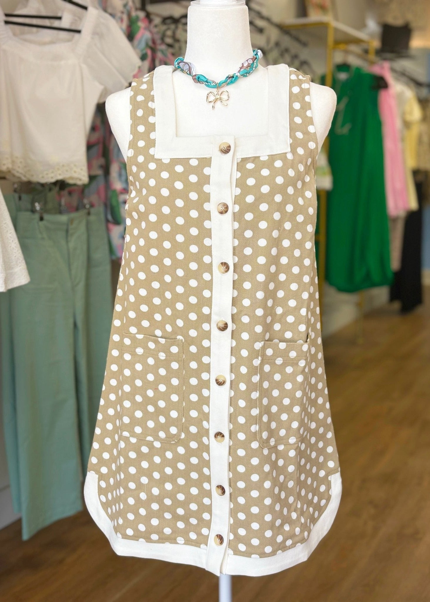 Sweet Tea Polka Dot Denim Dress - ElleBoutiqueZachary