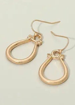 Teardrop Dangle Earrings: Worn Gold - ElleBoutiqueZachary