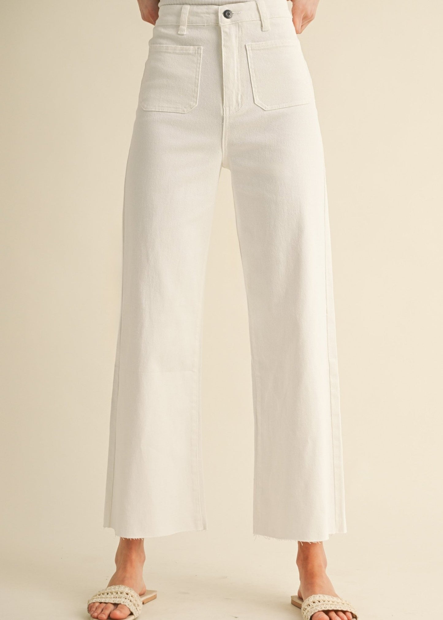 The Everyday White Wide Leg Jeans - ElleBoutiqueZachary