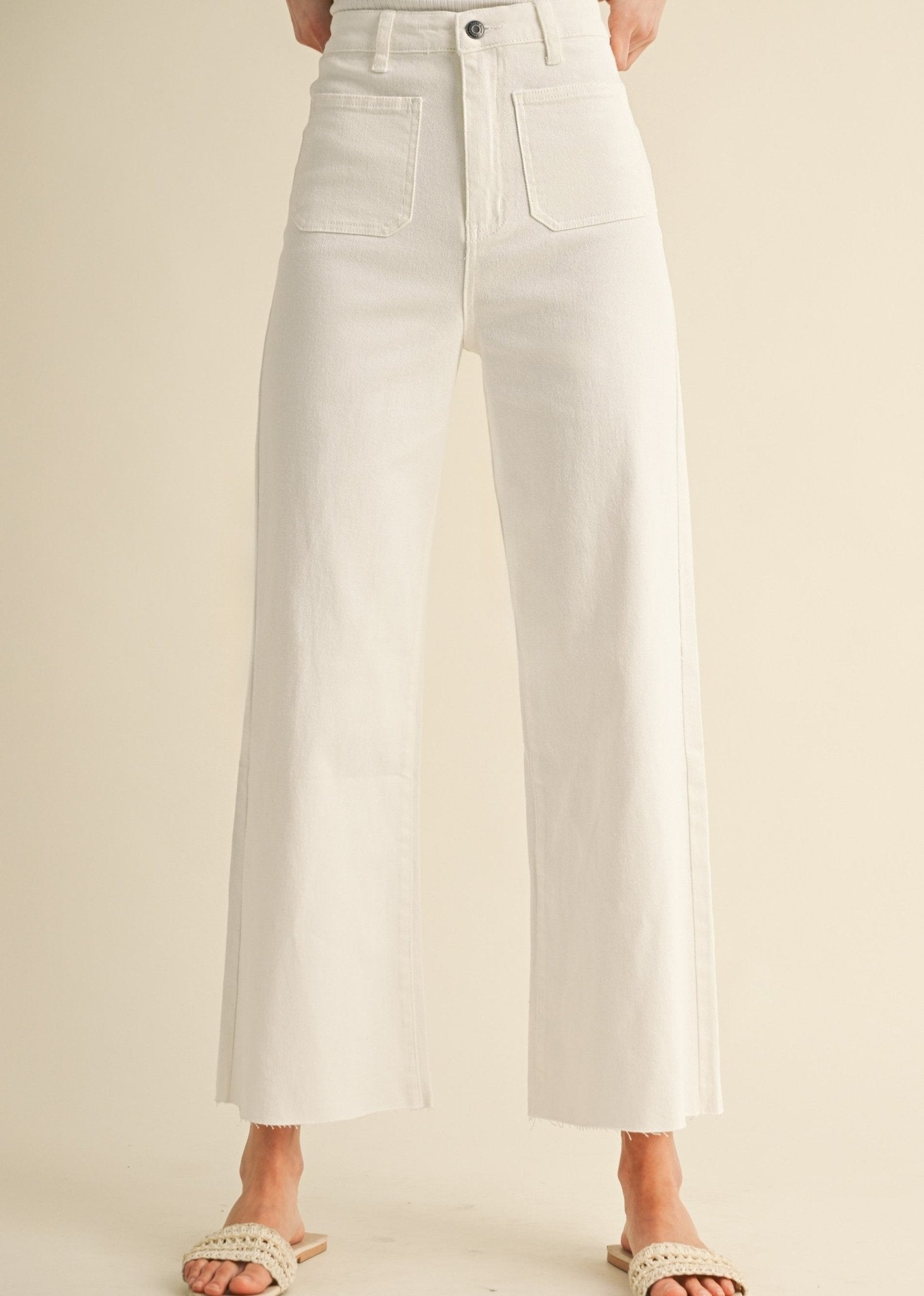 The Everyday White Wide Leg Jeans - ElleBoutiqueZachary