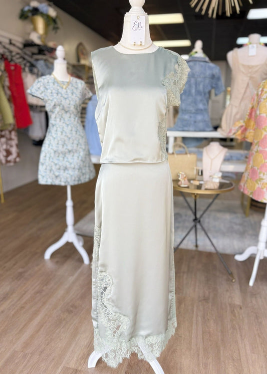 The Sage Serenity Satin Maxi Dress - ElleBoutiqueZachary