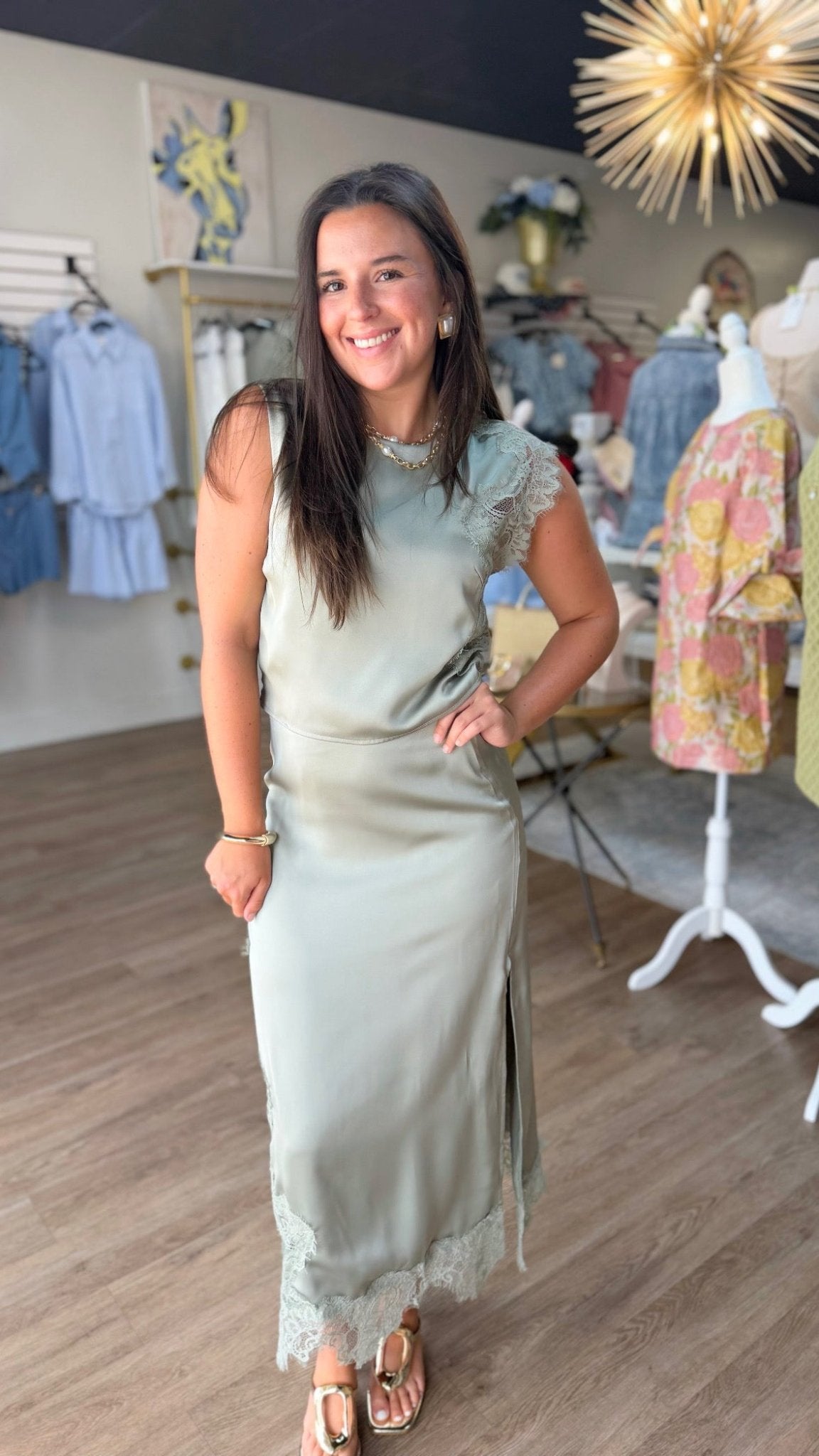 The Sage Serenity Satin Maxi Dress - ElleBoutiqueZachary
