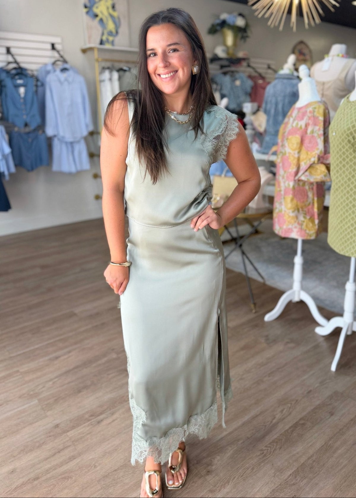 The Sage Serenity Satin Maxi Dress - ElleBoutiqueZachary