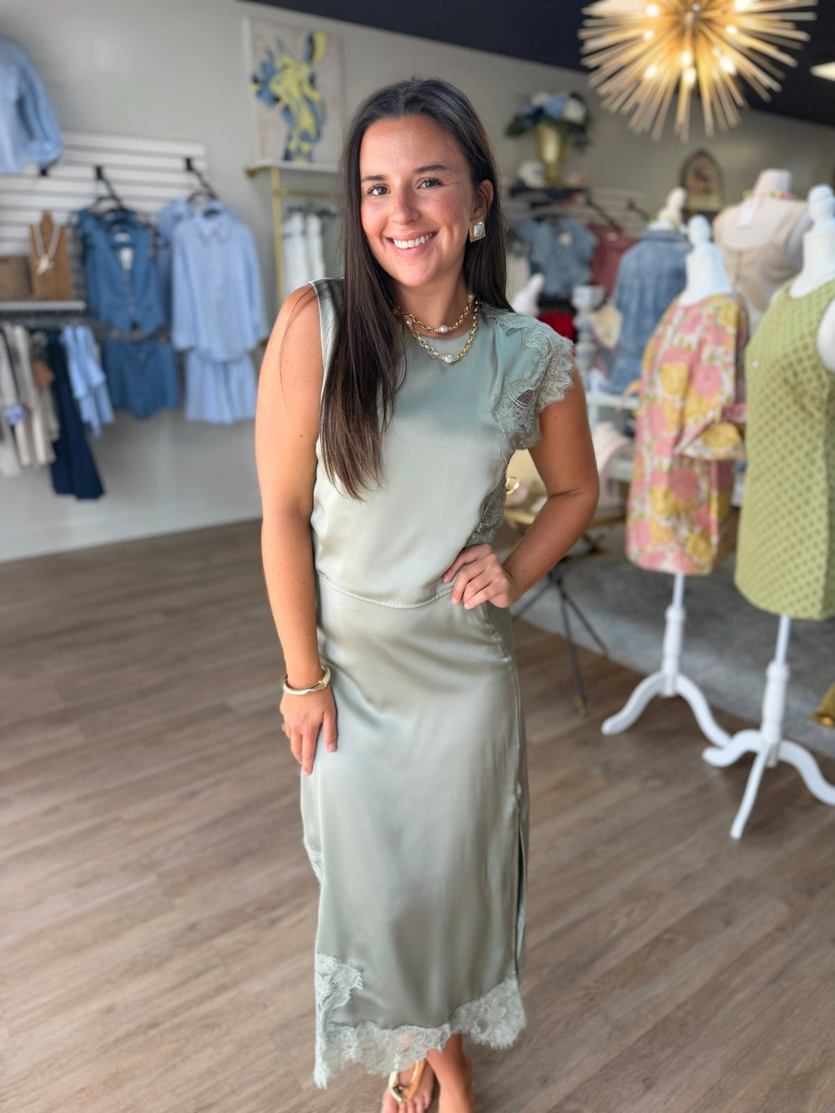 The Sage Serenity Satin Maxi Dress - ElleBoutiqueZachary