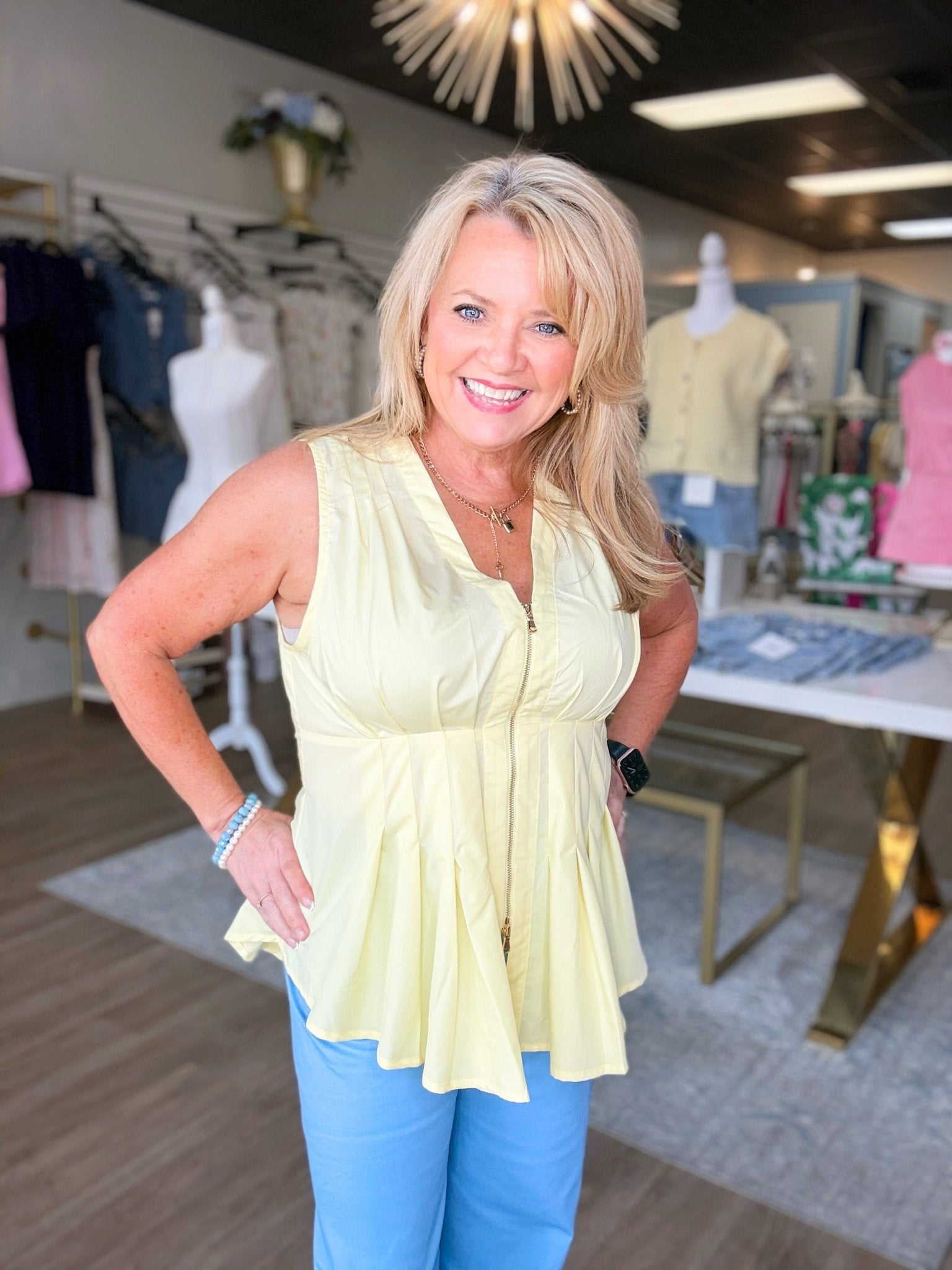 The Sunny Zip Peplum Top - ElleBoutiqueZachary
