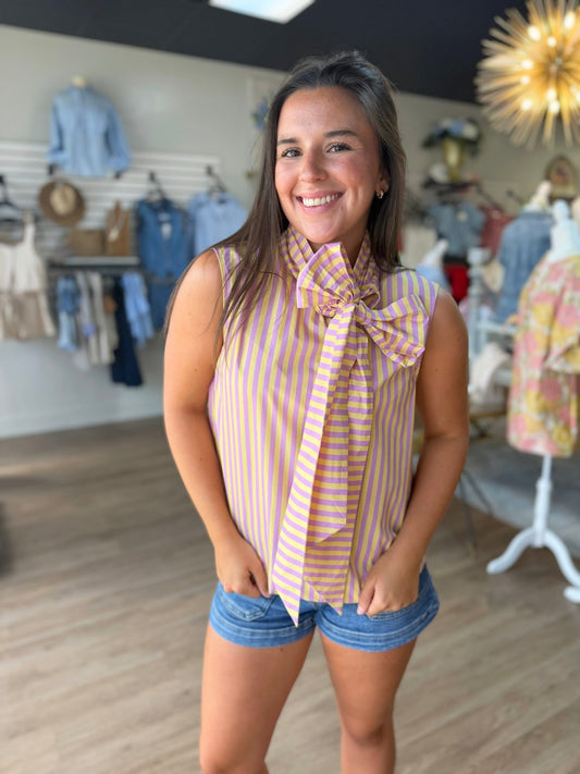 The Tiger Tail Bow Blouse - ElleBoutiqueZachary