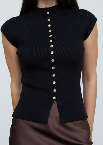 The Sloane Button Sweater Top