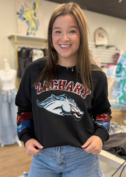 Zachary Broncos Sequin Sweatshirt - ElleBoutiqueZachary
